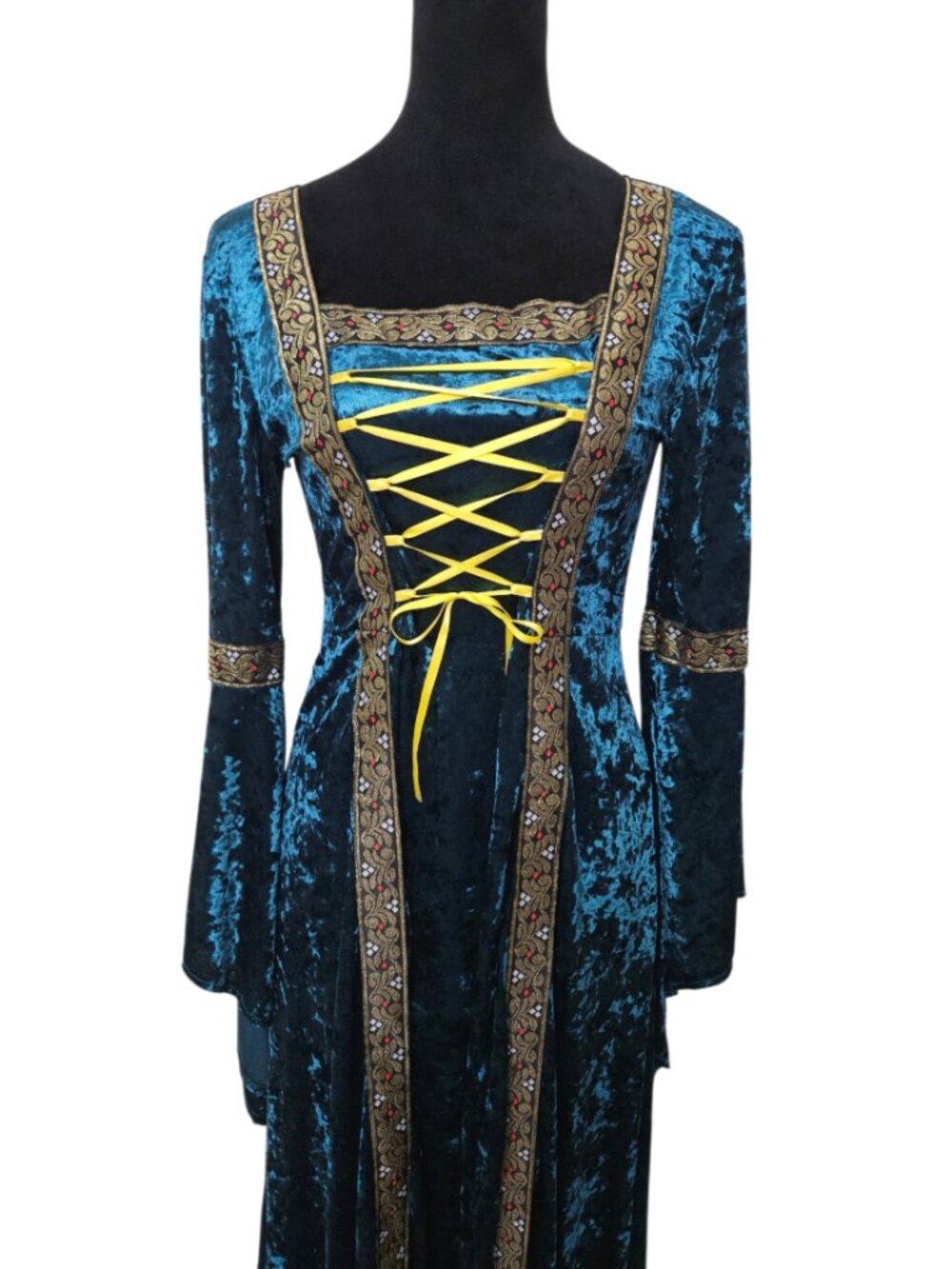 Beautiful Velvet Lace-Up Medieval Style Dress